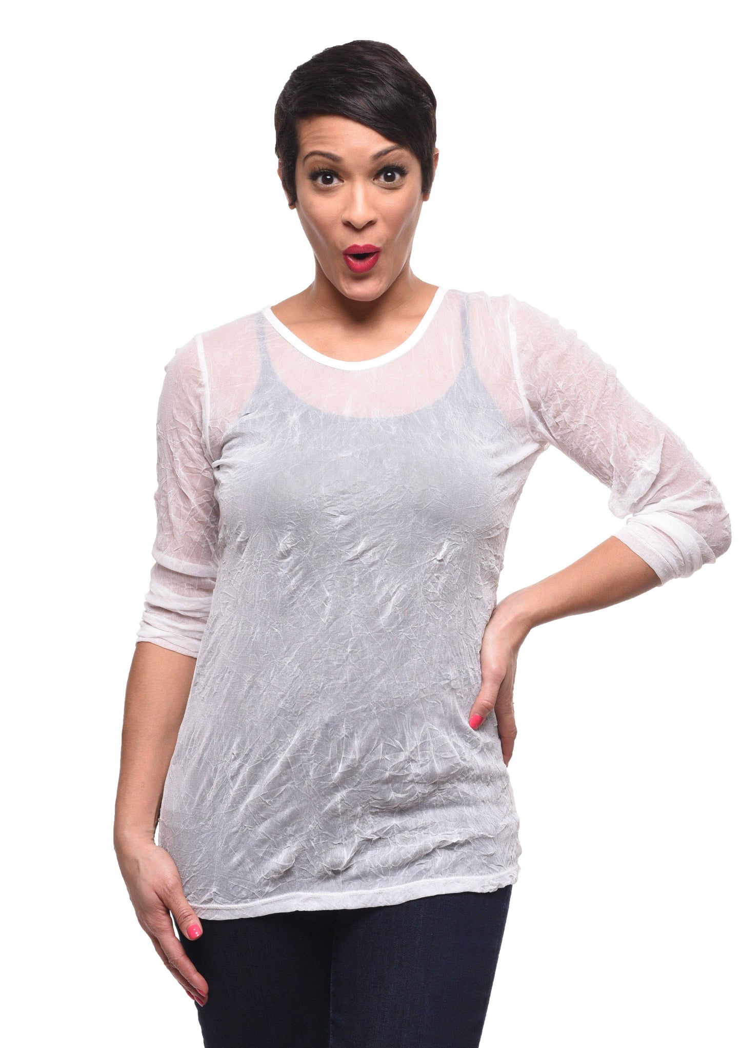 VT30 Mesh Tee in White: S