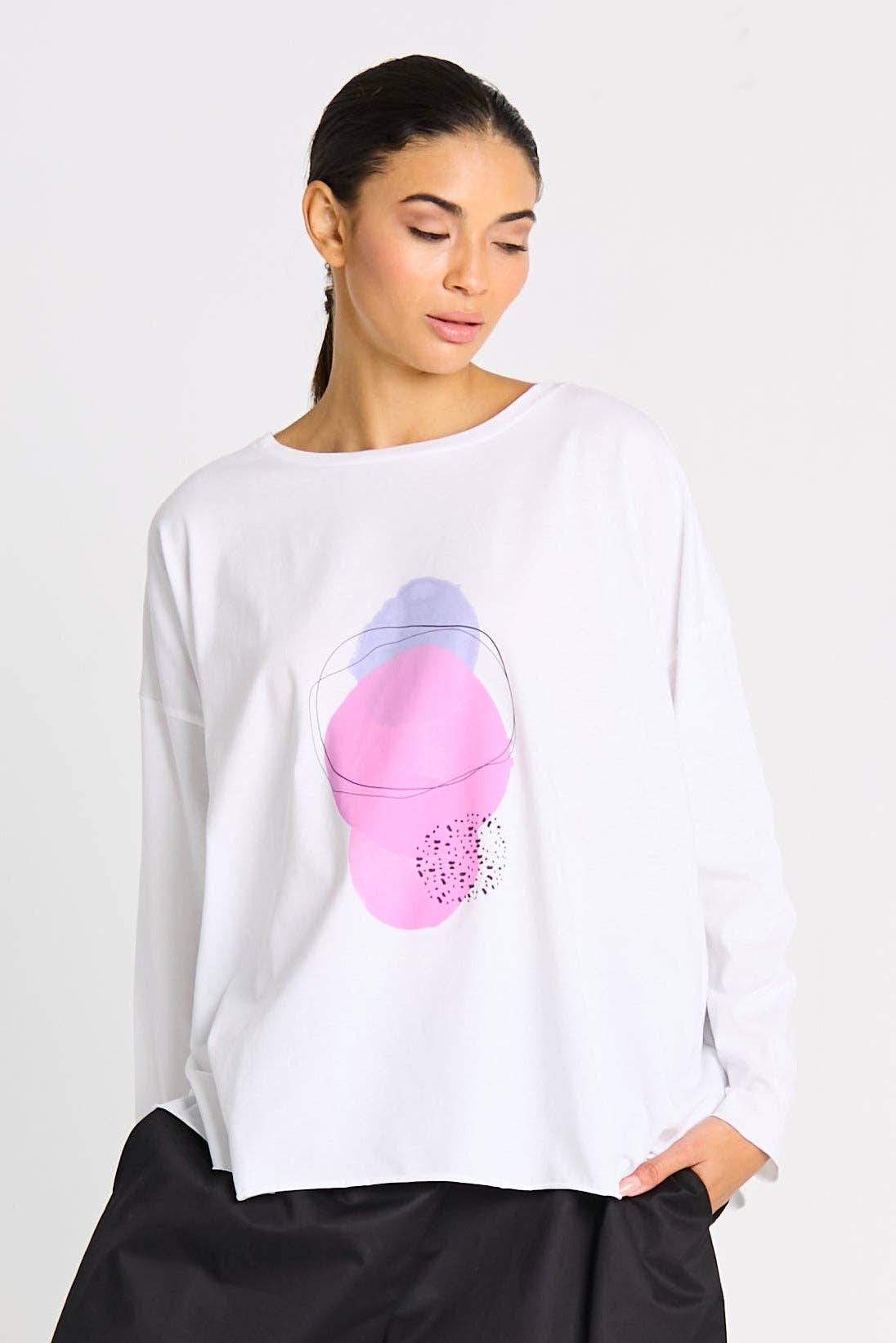 Pima Cotton "Saturn" Luxury Boxy Tee - White
