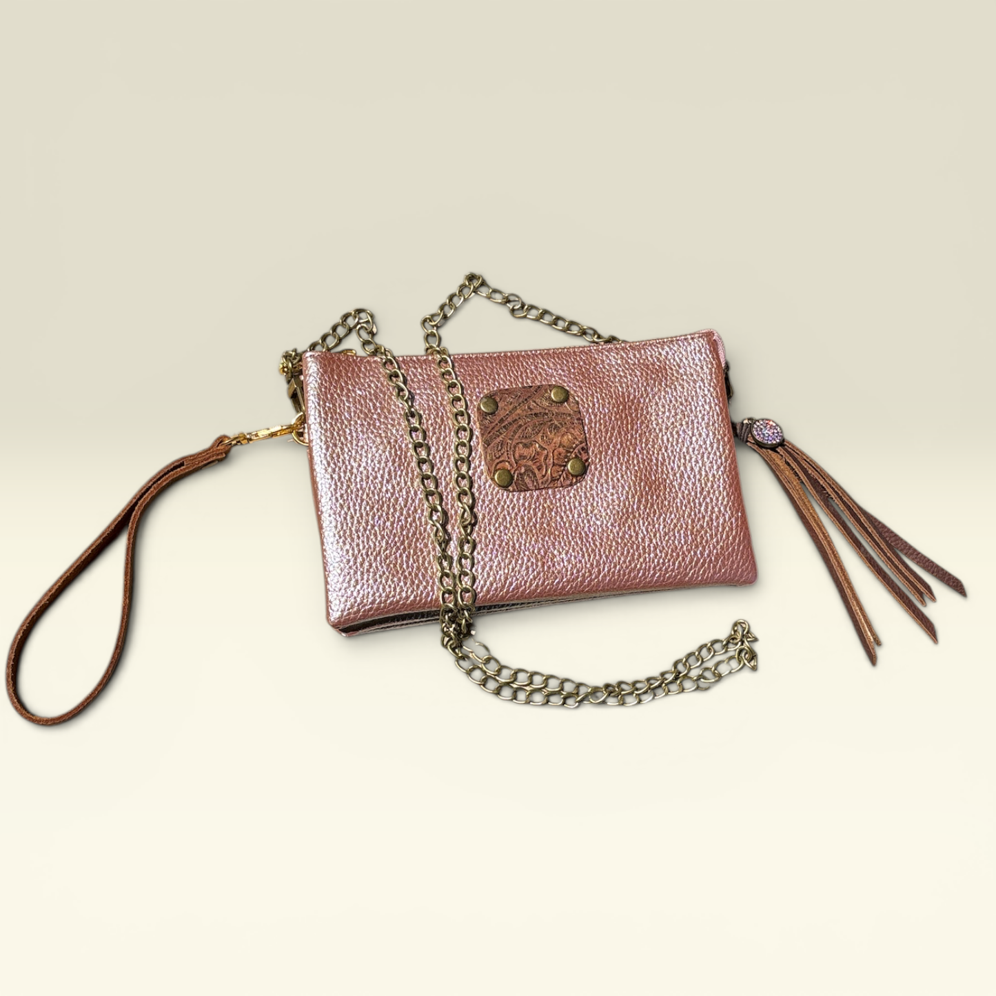 Metallic Rose Crossbody