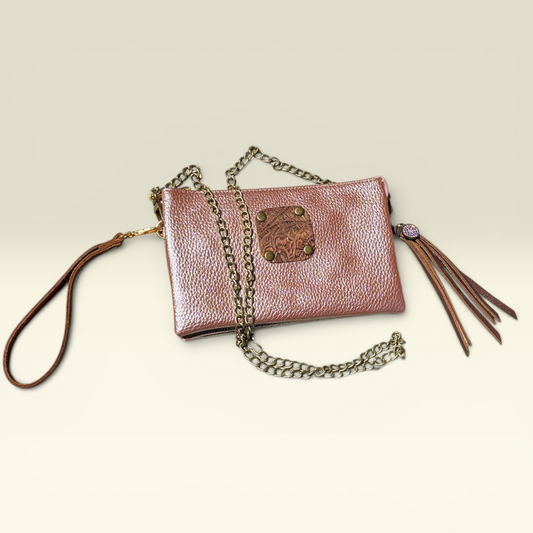 Metallic Rose Crossbody
