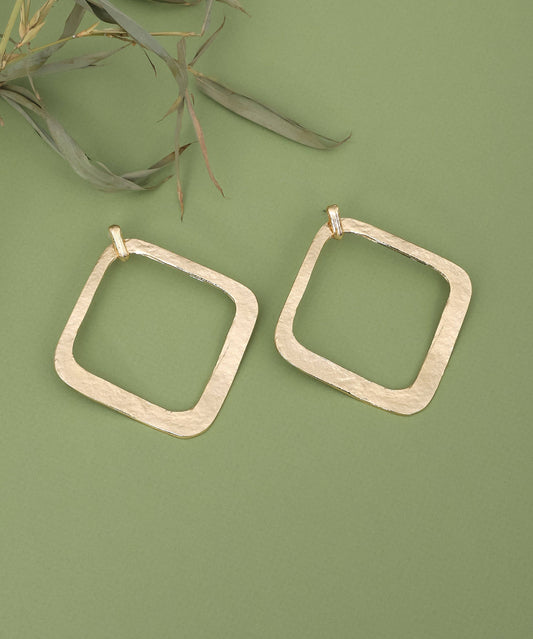 18k Gold Plated Special Design Earrings: Gold / 18k Gold Plated Brass