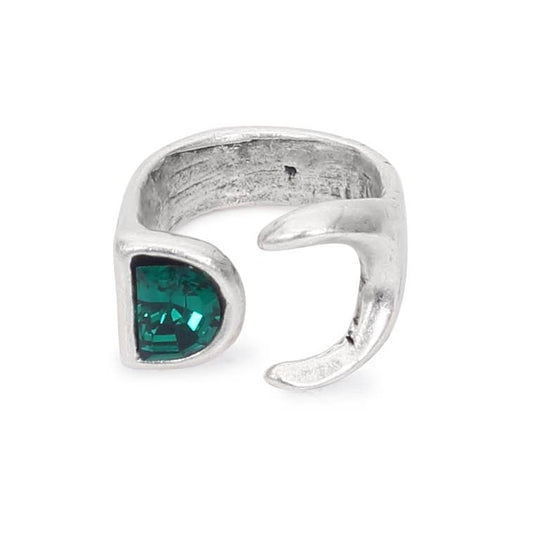 Handmade GreenMoon Crystal Brass Ring - 6914