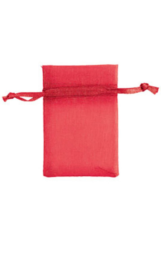Organza Drawstring Pouch: Red / Pack of 10 / 2" x 3"