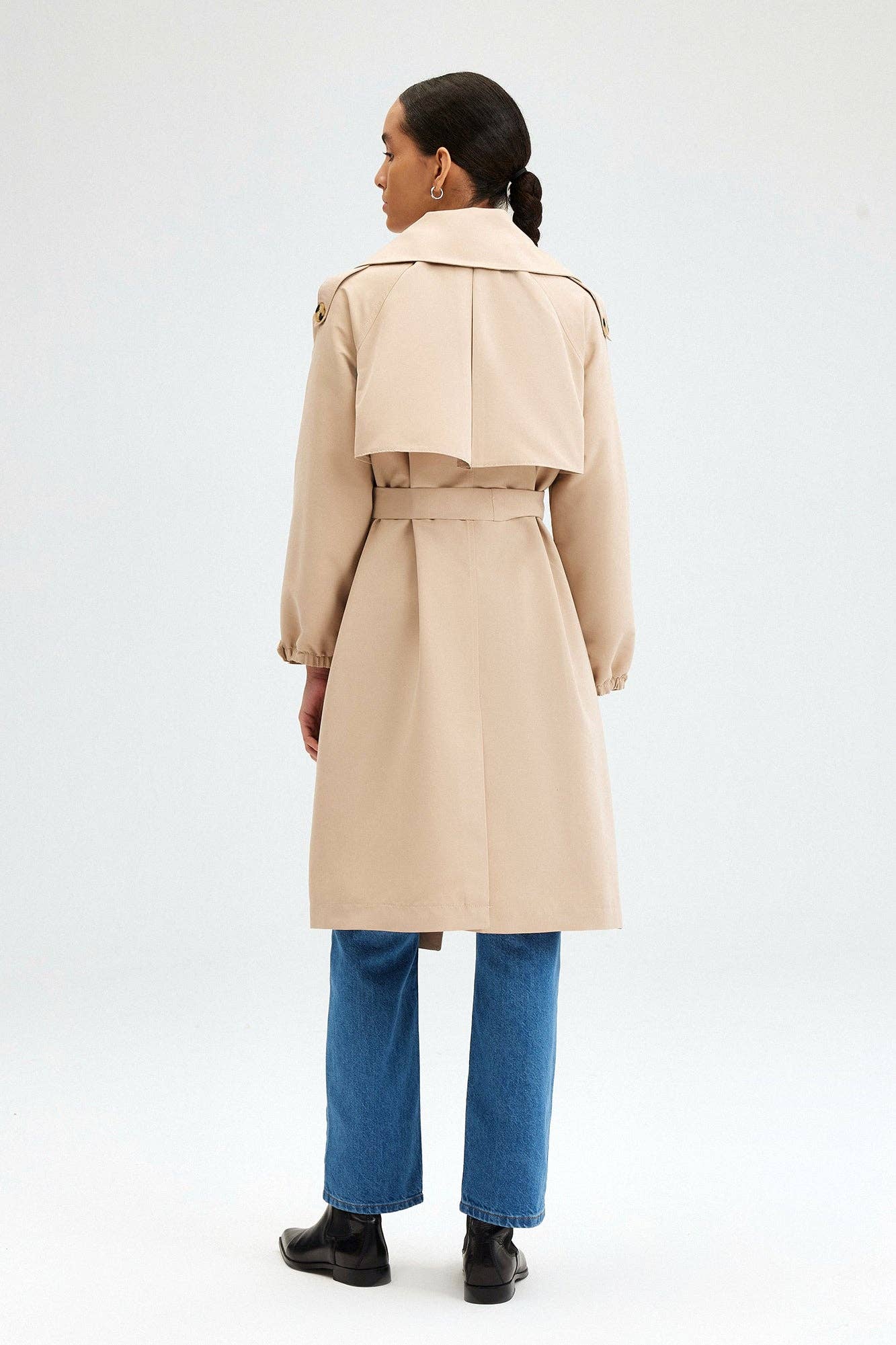DOUBLE BREASTED TRENCH COAT: Stone / Standart 23F1X054 - Touché Prive