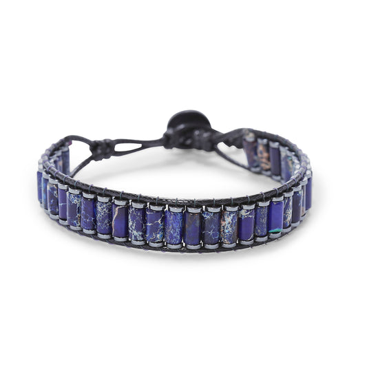 MEN'S BRACELET WITH LAPIS LAZULI AND HEMATITE - ENDTB17: Large