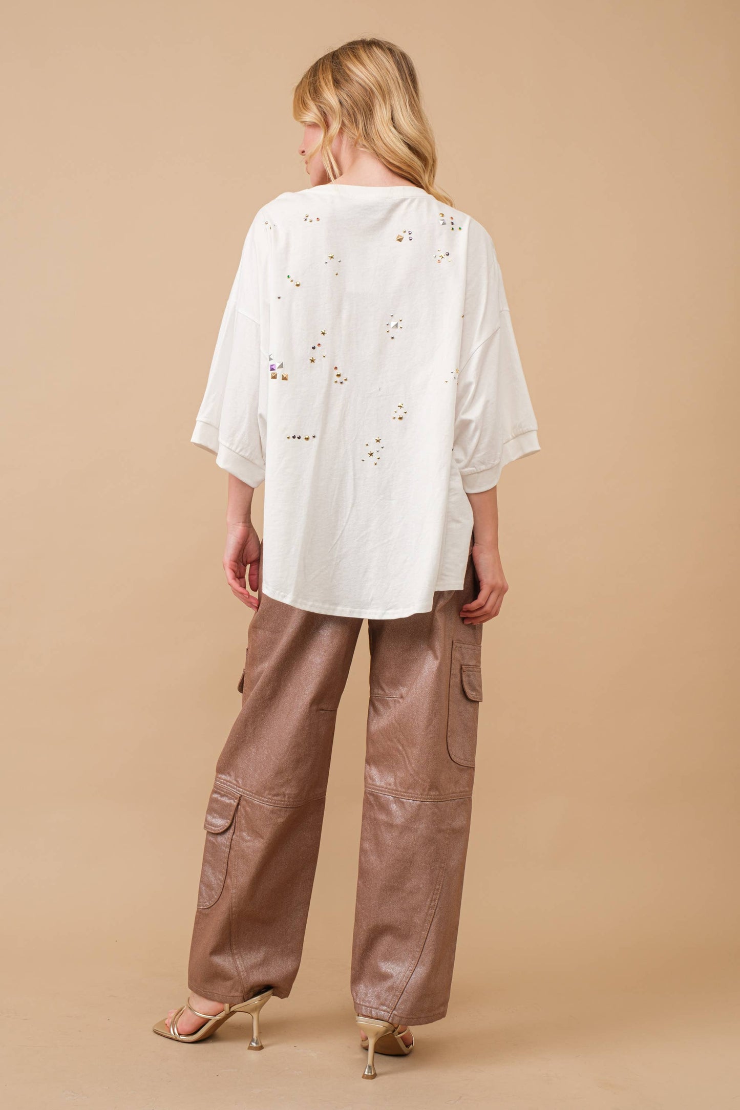 34506T - Cotton Jersey Dolmen T Shirt Top: OFF WHITE / S