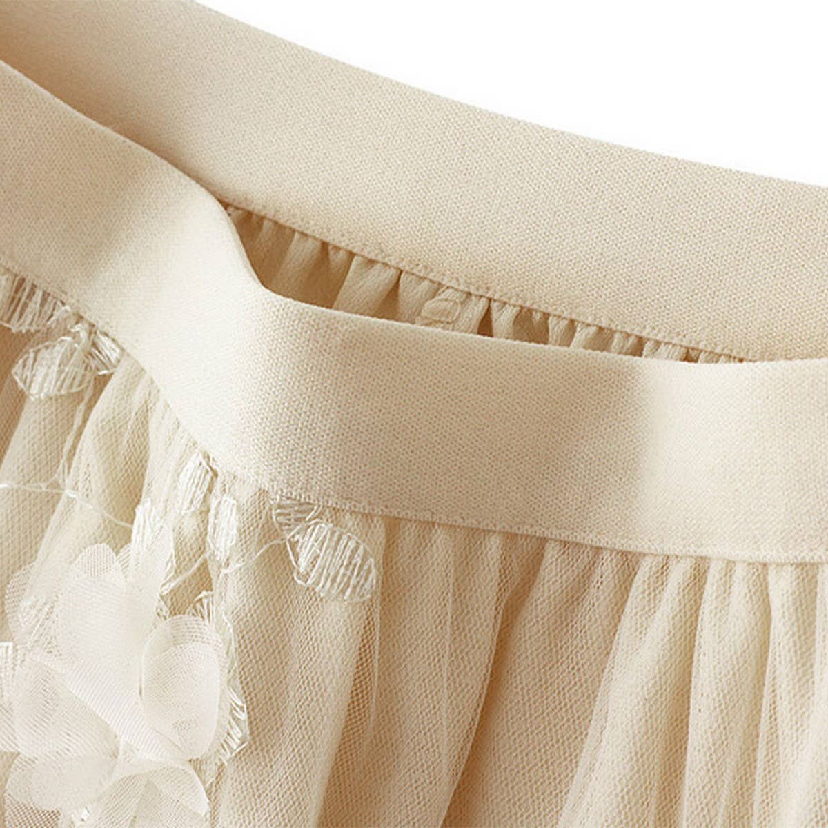 Embroidered Tulle A-Line Maxi Skirt Plus Size_CWBMS0370: Black / (OS) 1