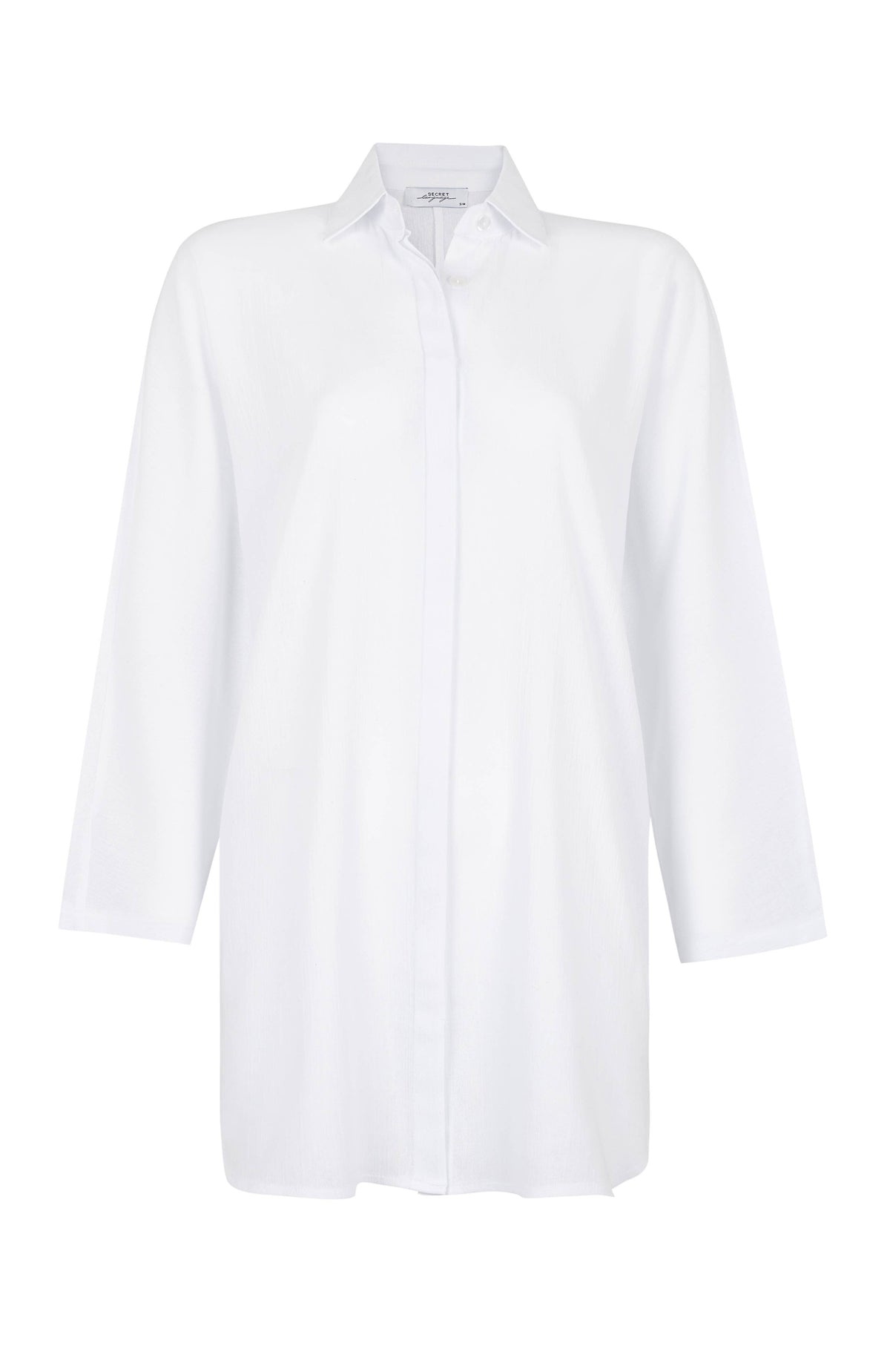 Misto Mini Dress / Cotton Tunic, Shirt Dress, White Dress: SM