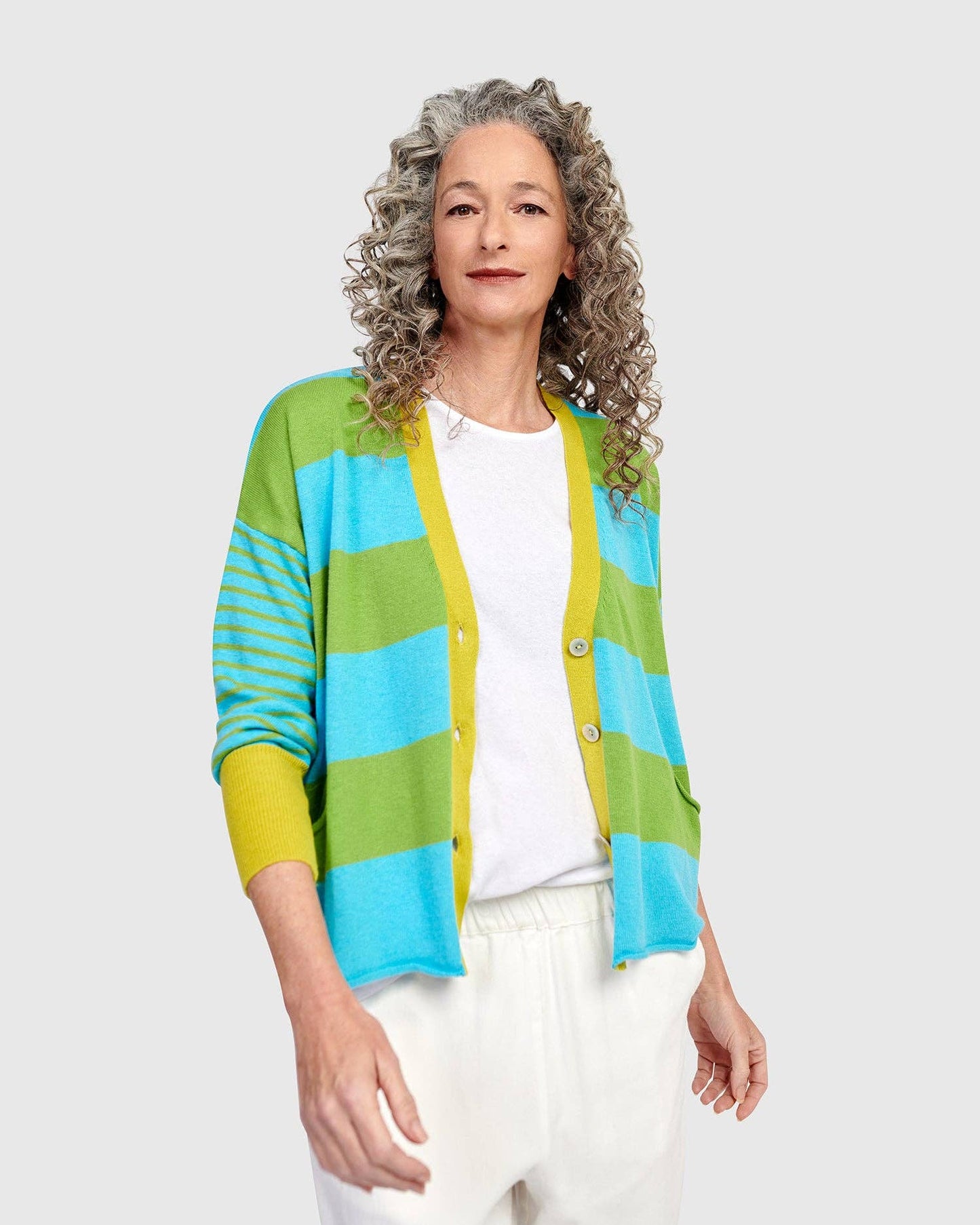 Gumdrop Cardigan, Stripes: Stripes / S/M (6-8)