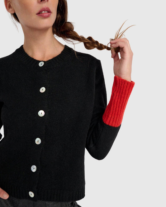 Blackbird Sweater, Black/Vermillion: MIX / ONE SIZE