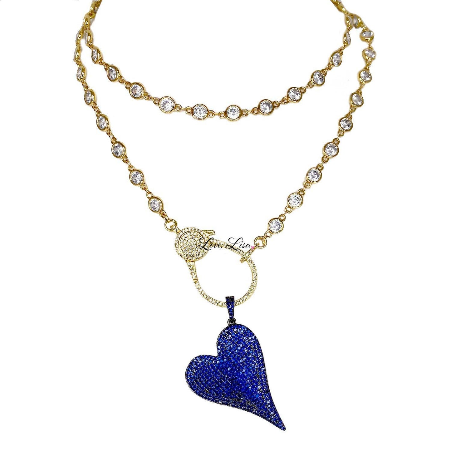 Magnificent Slanted Heart Charm: Gold
