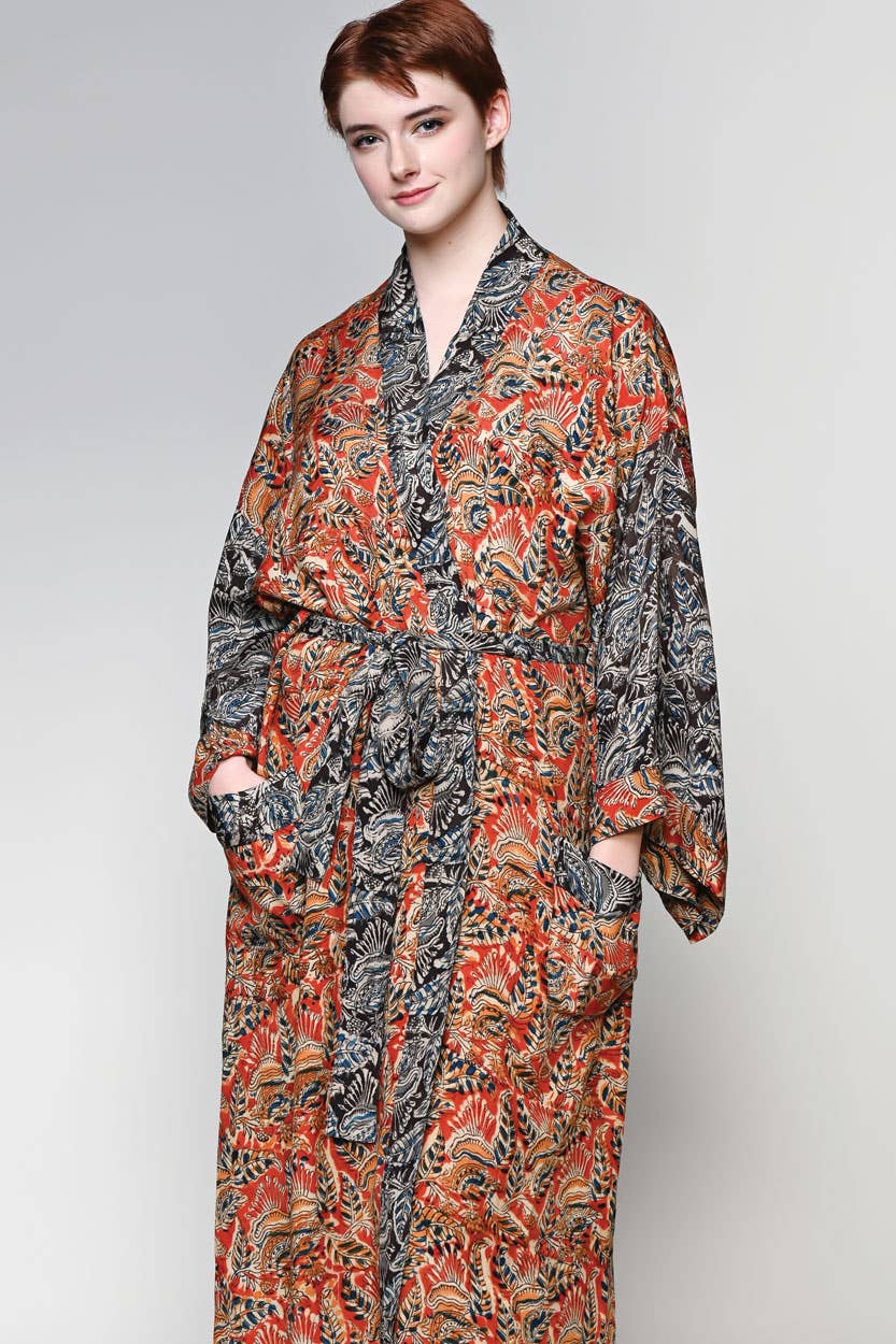 Kalamkari Kimono Robes - Sevya Handmade