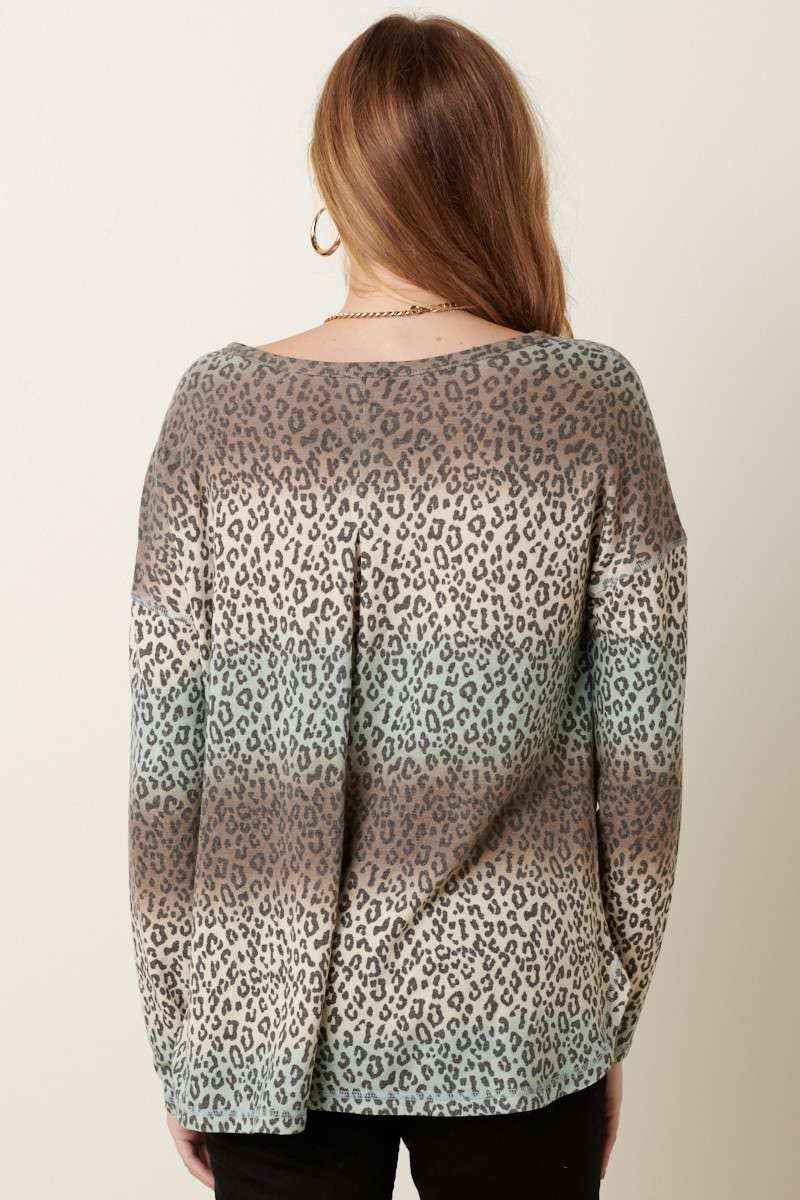 Leopard Ombre Dye Knit Top N13923