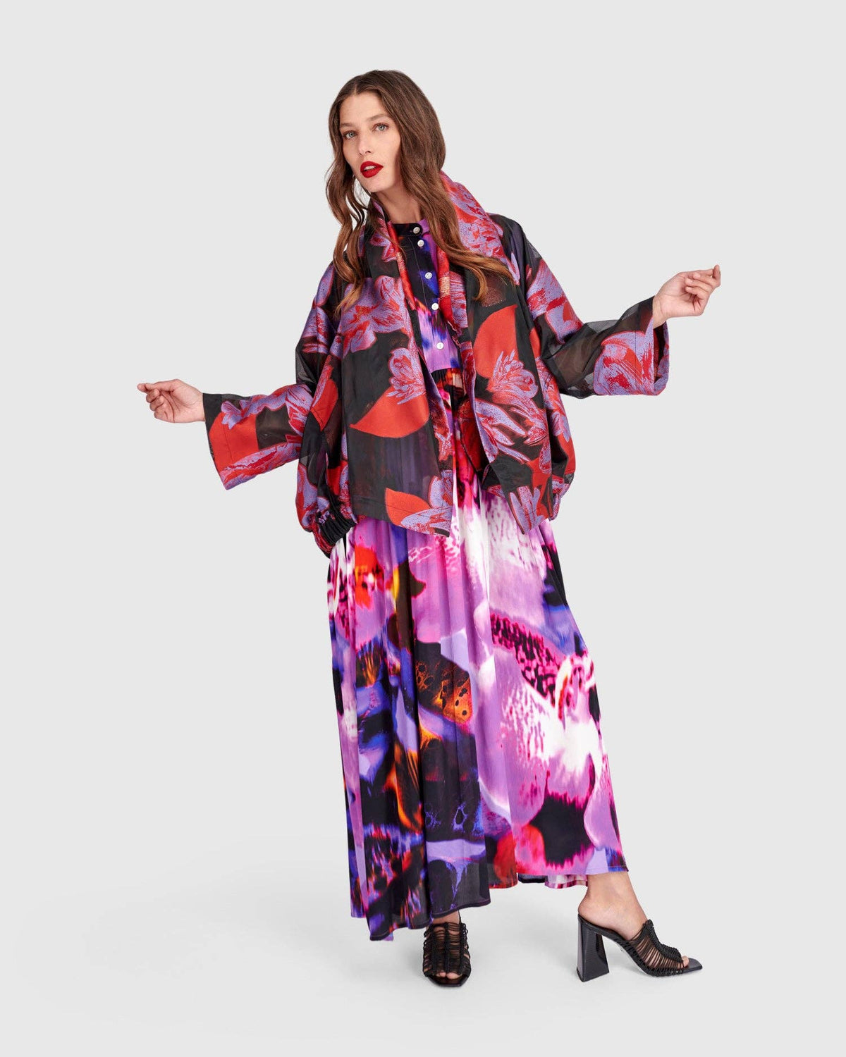 Toshi Cocktail Jacket, Red/Purple Floral: Tsarina / 2 (US 8-10)
