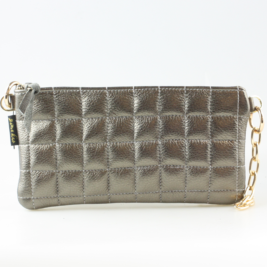 The QUILTED Sophia: Mango / Chain Shoulder Strap