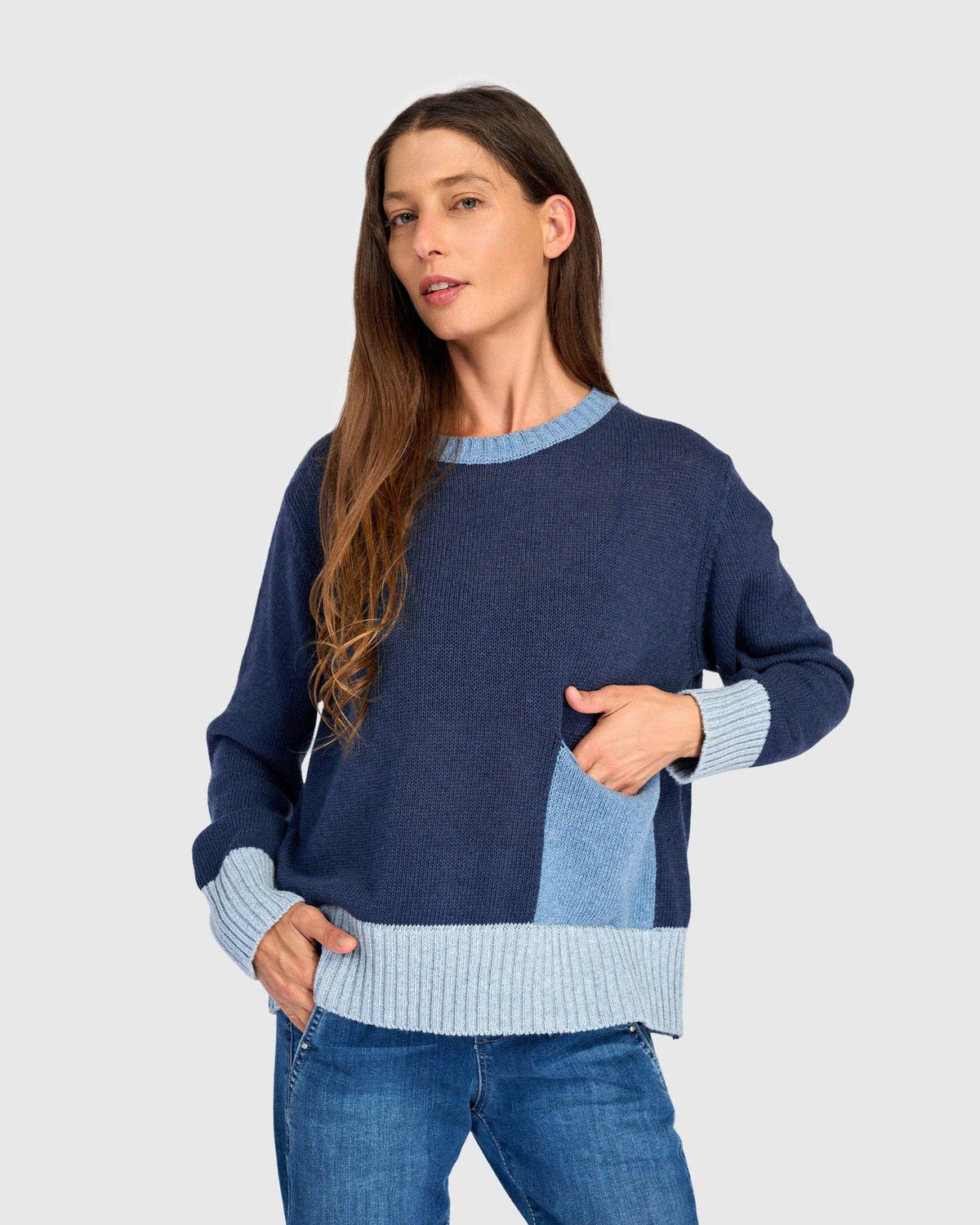 Bauble Pocket Sweater, Blue: NAVY / ONE SIZE