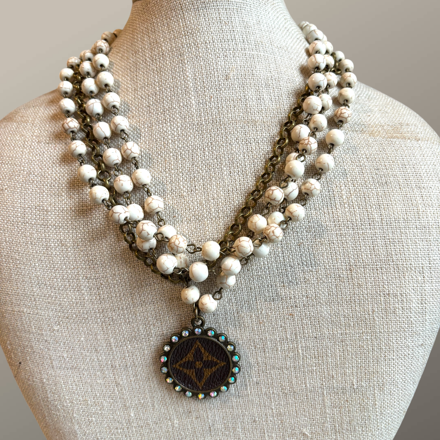 White Howlite Turquoise Layered Necklace