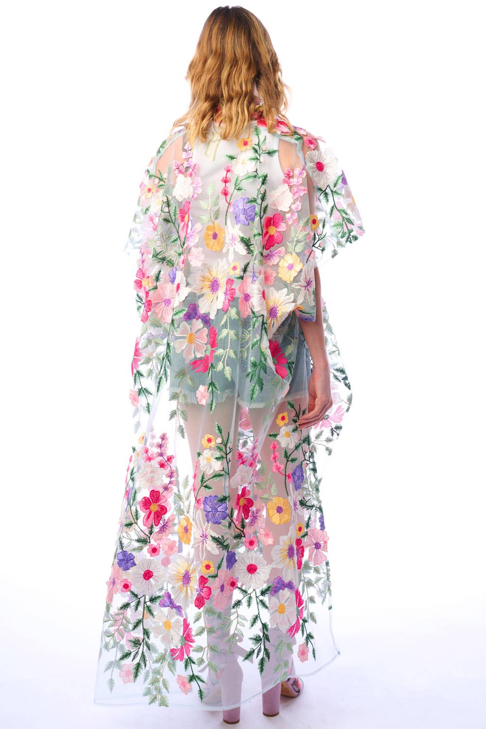 Carmelia Kimono | Floral Mesh Kimono | Women’s Kimono: Floral Mesh / One size