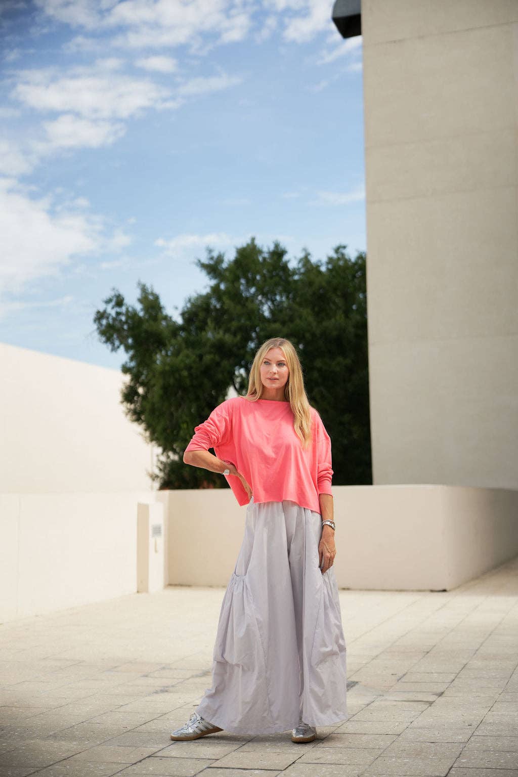 Pima Cotton Luxury Boxy T-Shirt - Coral
