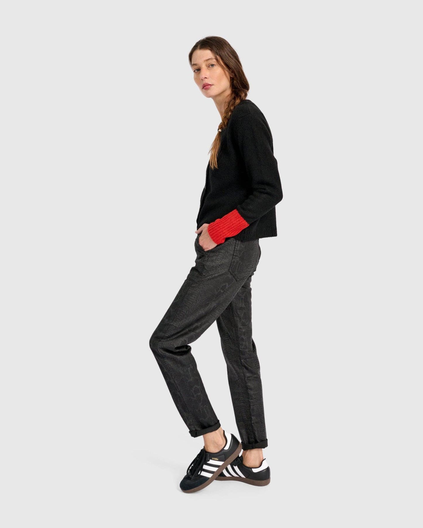 Blackbird Sweater, Black/Vermillion: MIX / ONE SIZE