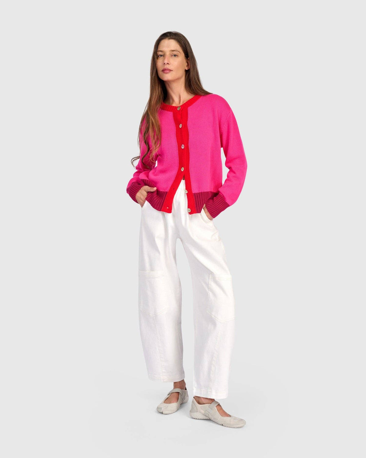 Cricket Cardigan, Fuchsia: Fuchsia / ONE SIZE