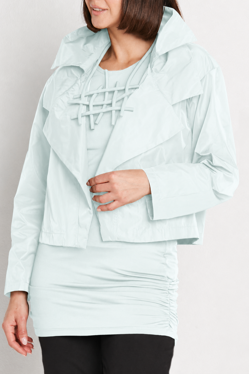 Nylon Triple Collar Jacket - Mint: Mint