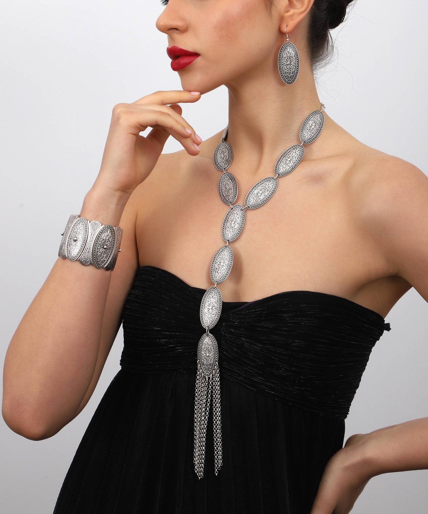 Silver Plated Bohemian Design Necklace