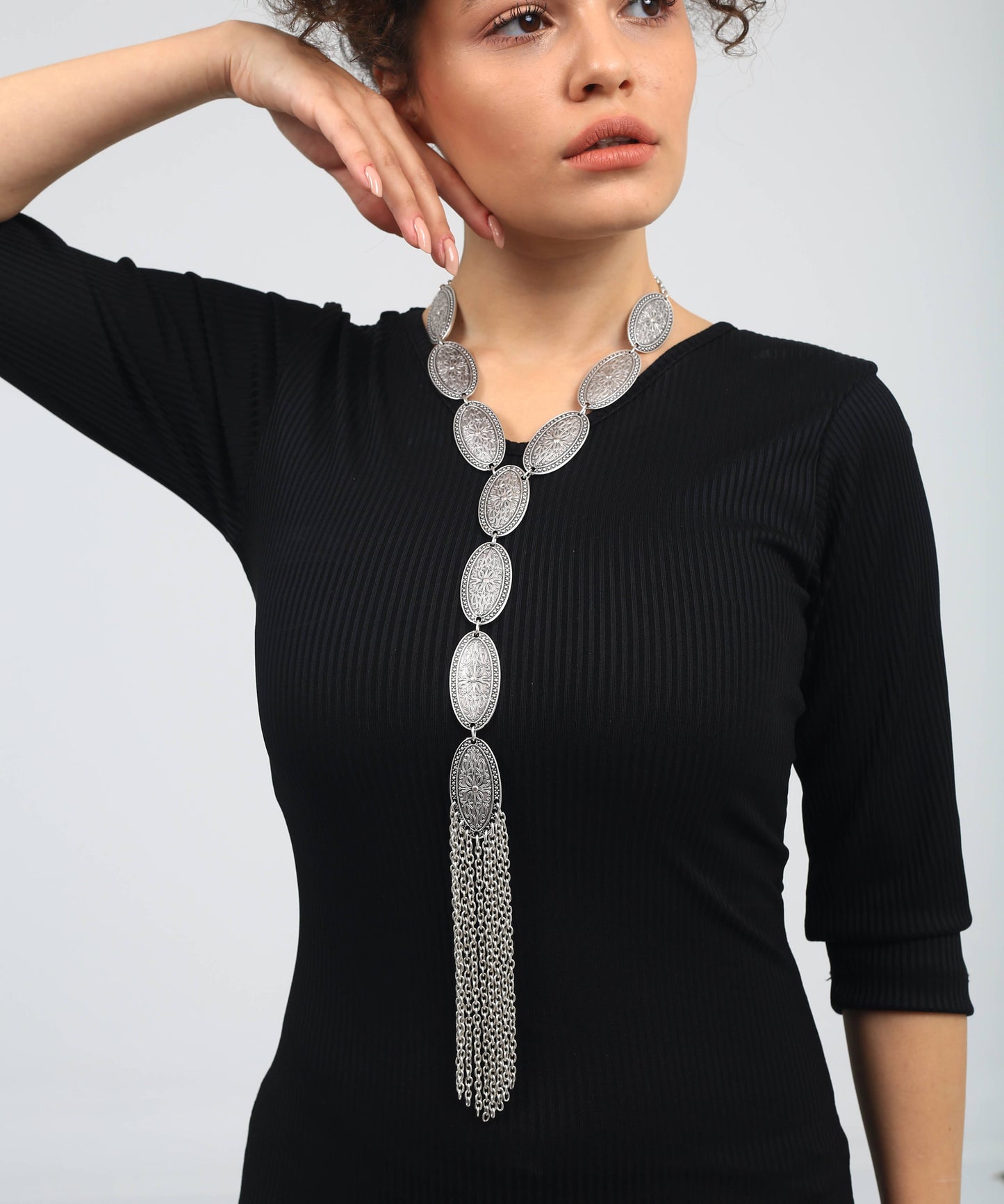 Silver Plated Bohemian Design Necklace