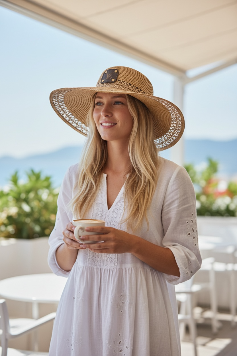 Wide Brim Textured Sun Hat
