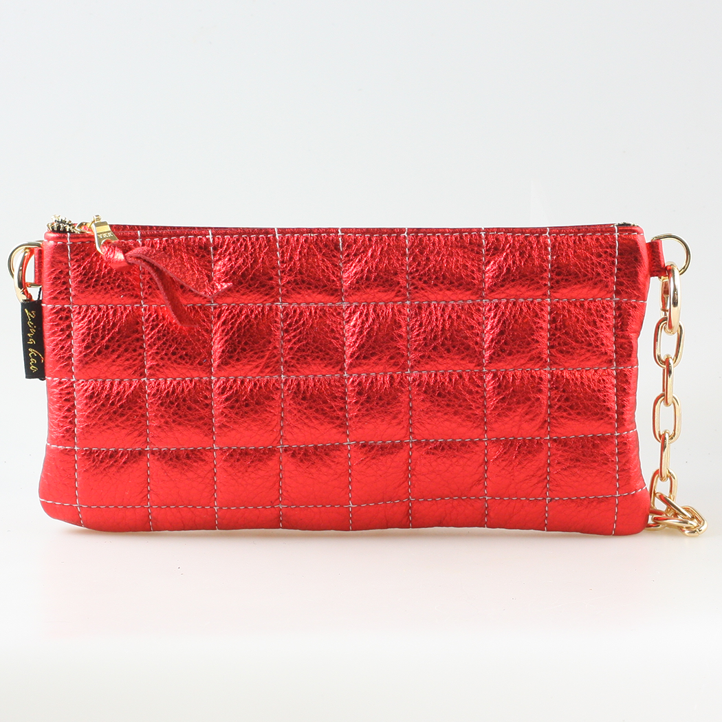 The QUILTED Sophia: Mango / Chain Shoulder Strap