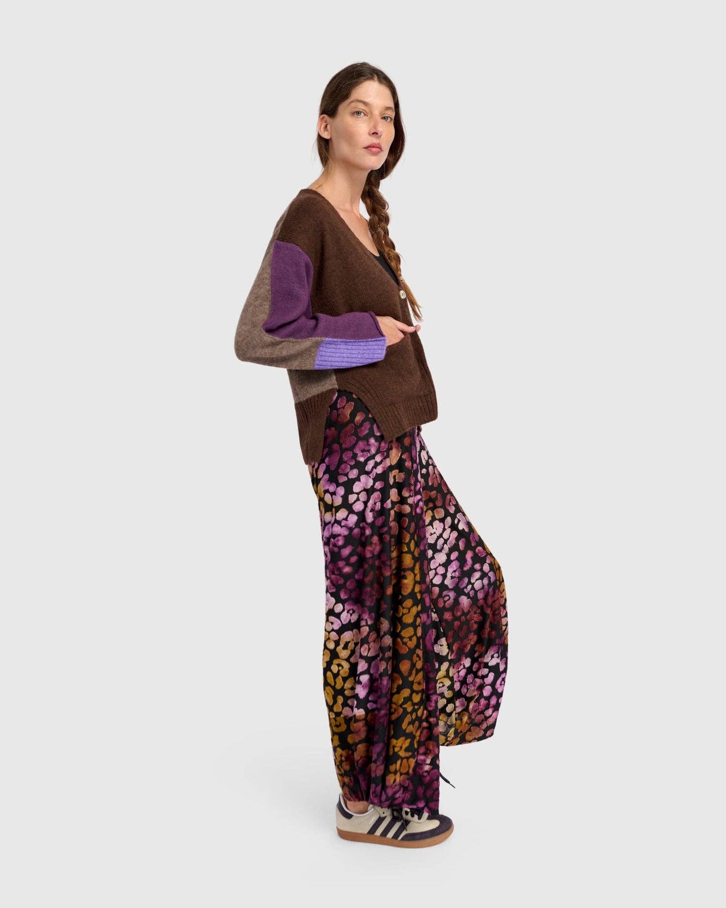Finch Cardigan, Brown/Purple: MIX / ONE SIZE