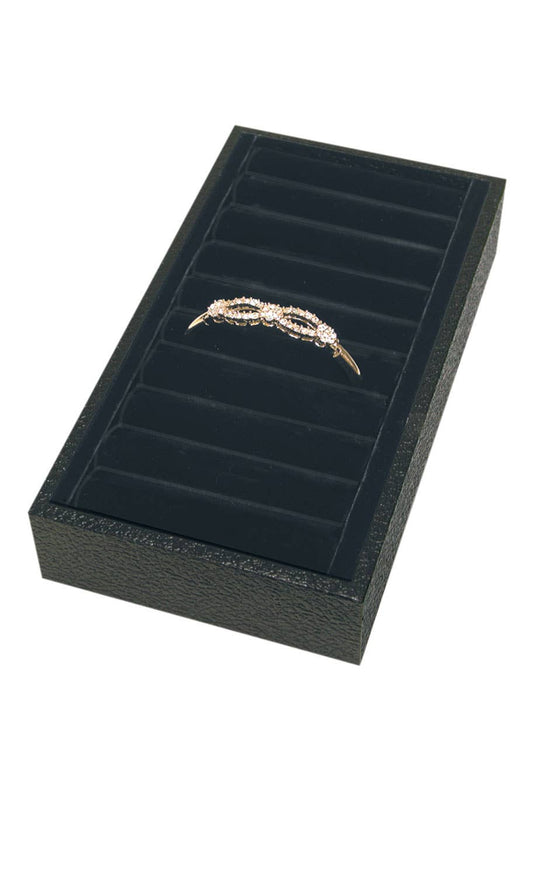 9 Section Black Bangle Tray With Velvet Inserts