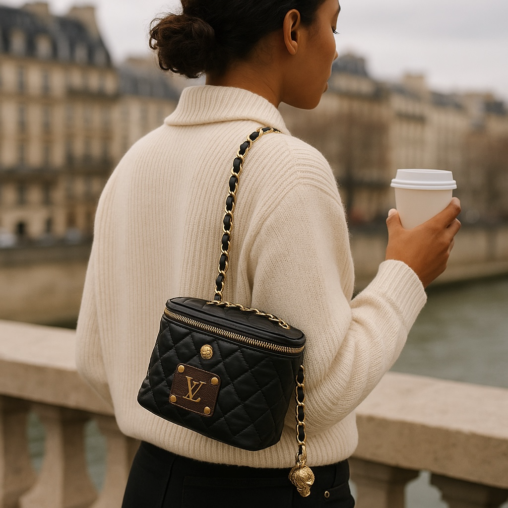 The Azure Quilted Square Crossbody