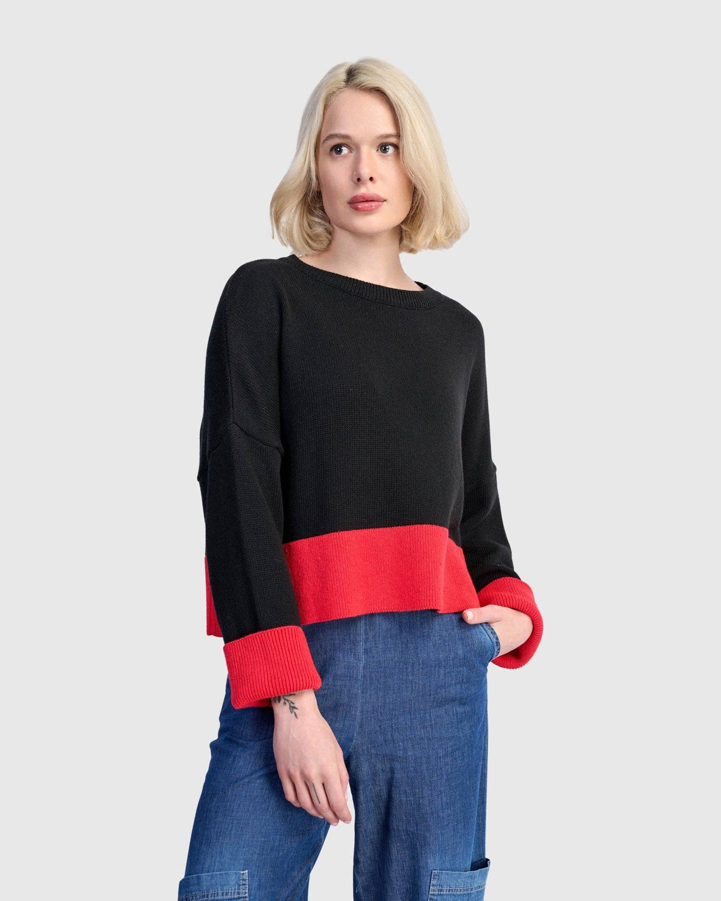 Vista Block Sweater, Red: Red / L (US 14-16)