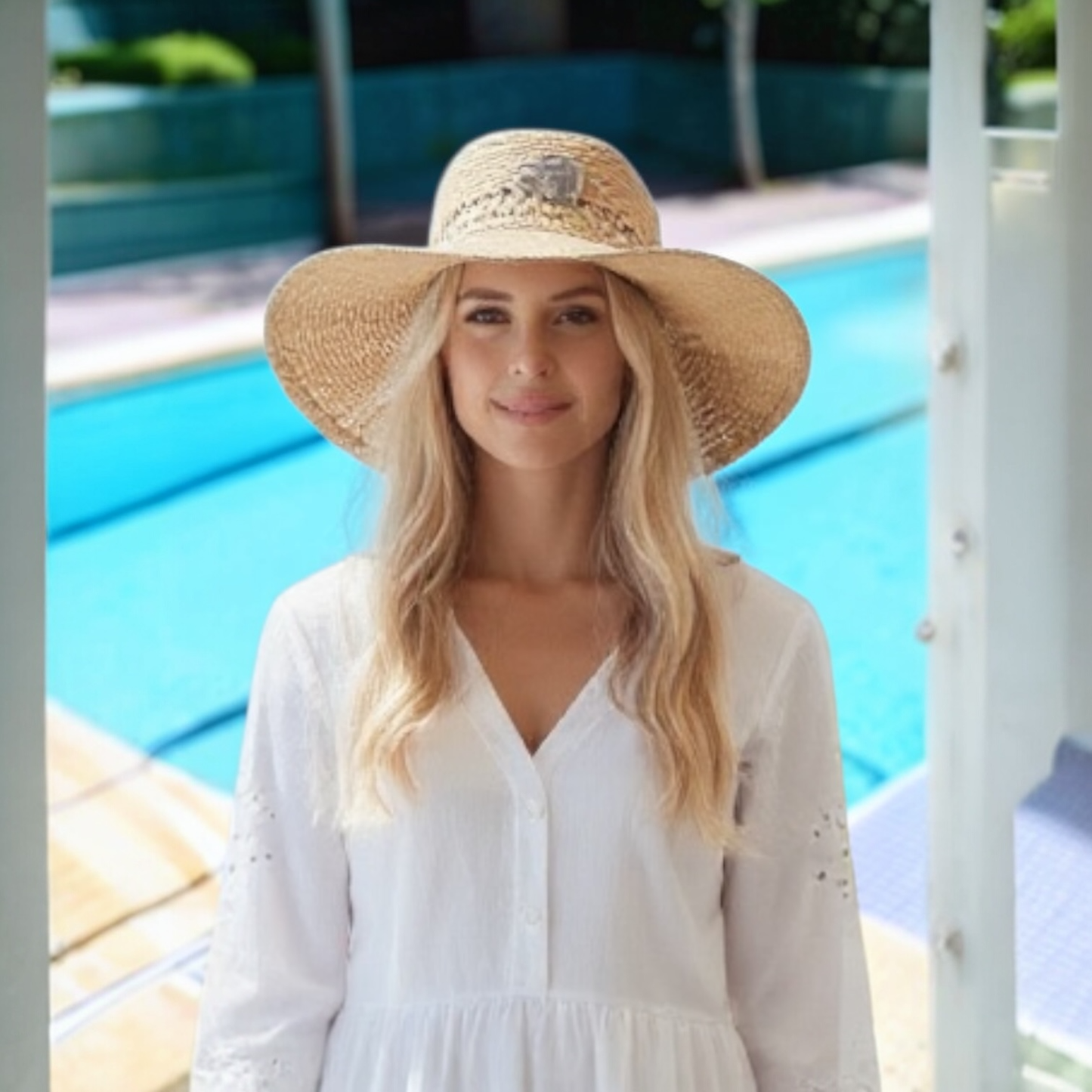 Wide Brim Textured Sun Hat