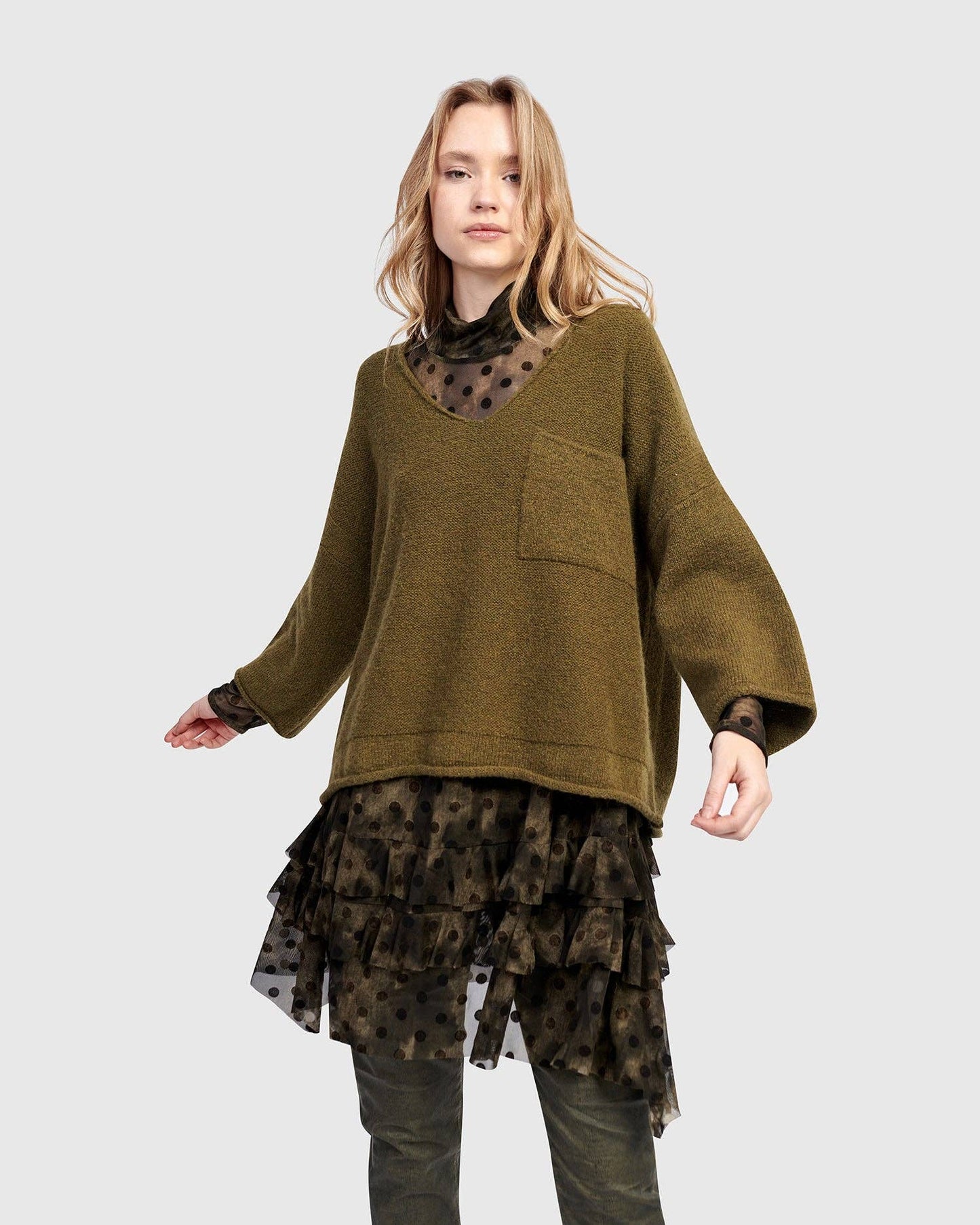 Basis Pullover Sweater, Khaki: Khaki / M (US 12-14)