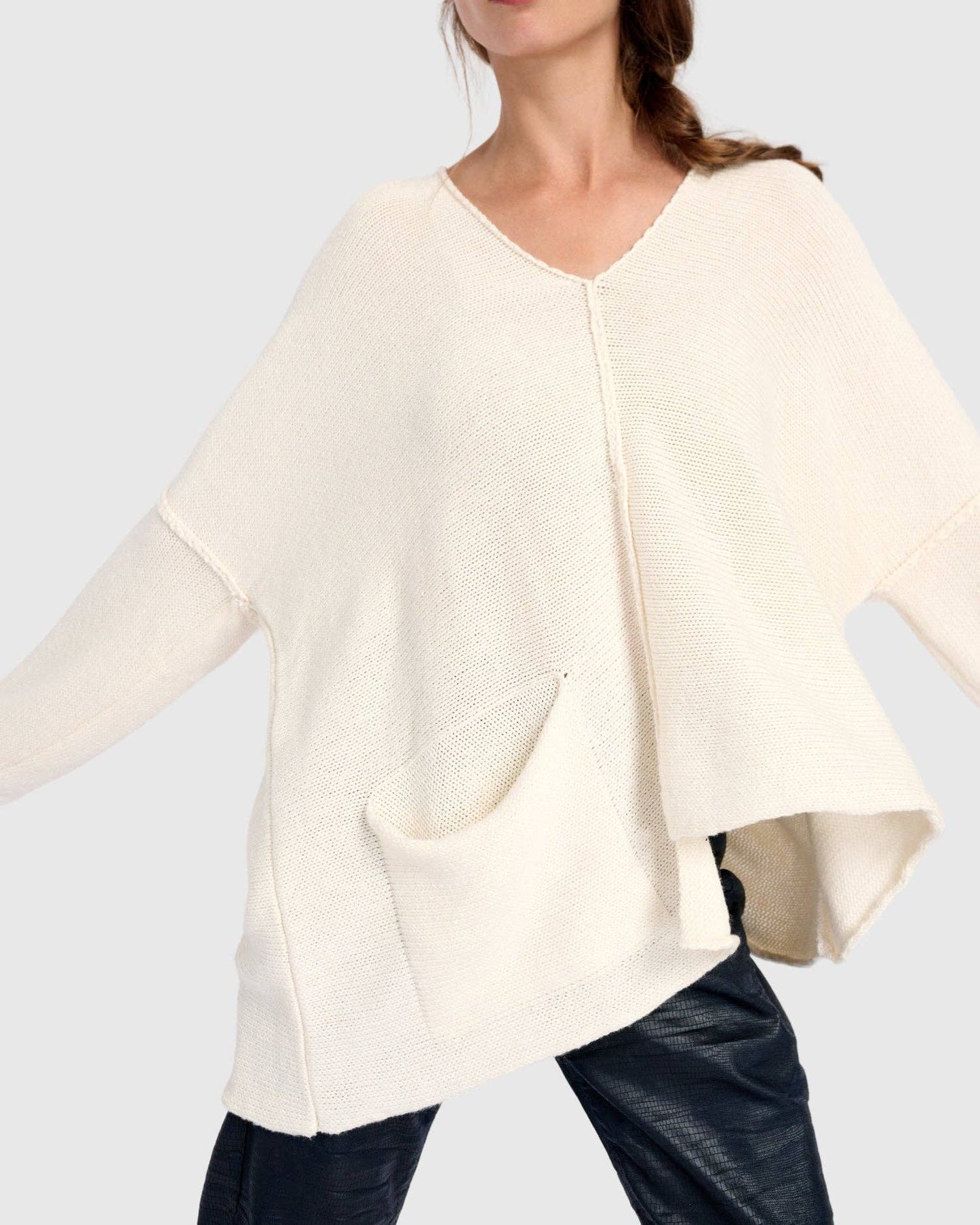 Bliss Slouchy Sweater, Cream: Cream / ONE SIZE