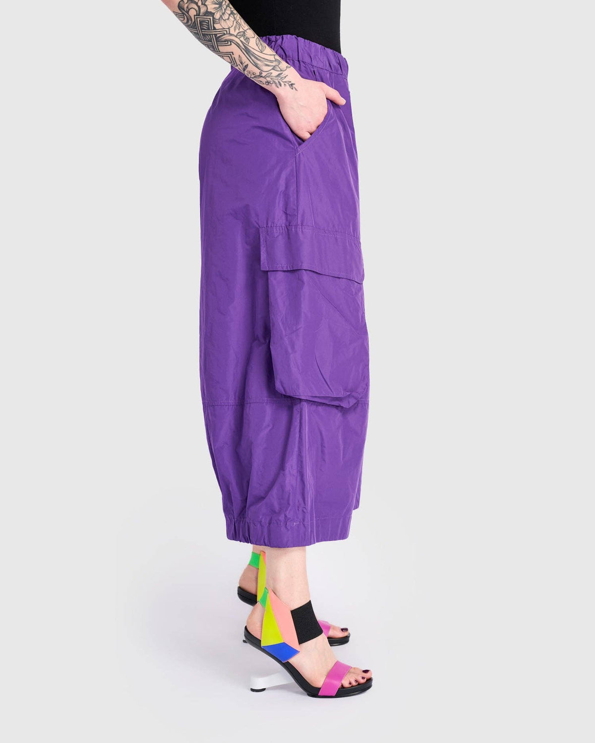 Swish Wide Cargo Pants, Amethyst: Amethyst / 2 (US 8-10)