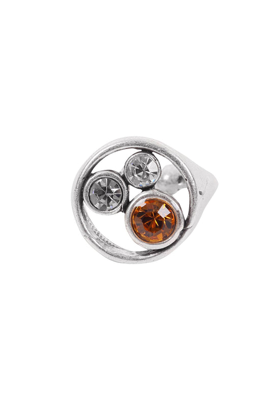 Handmade Crystal Brass Ring - 6812