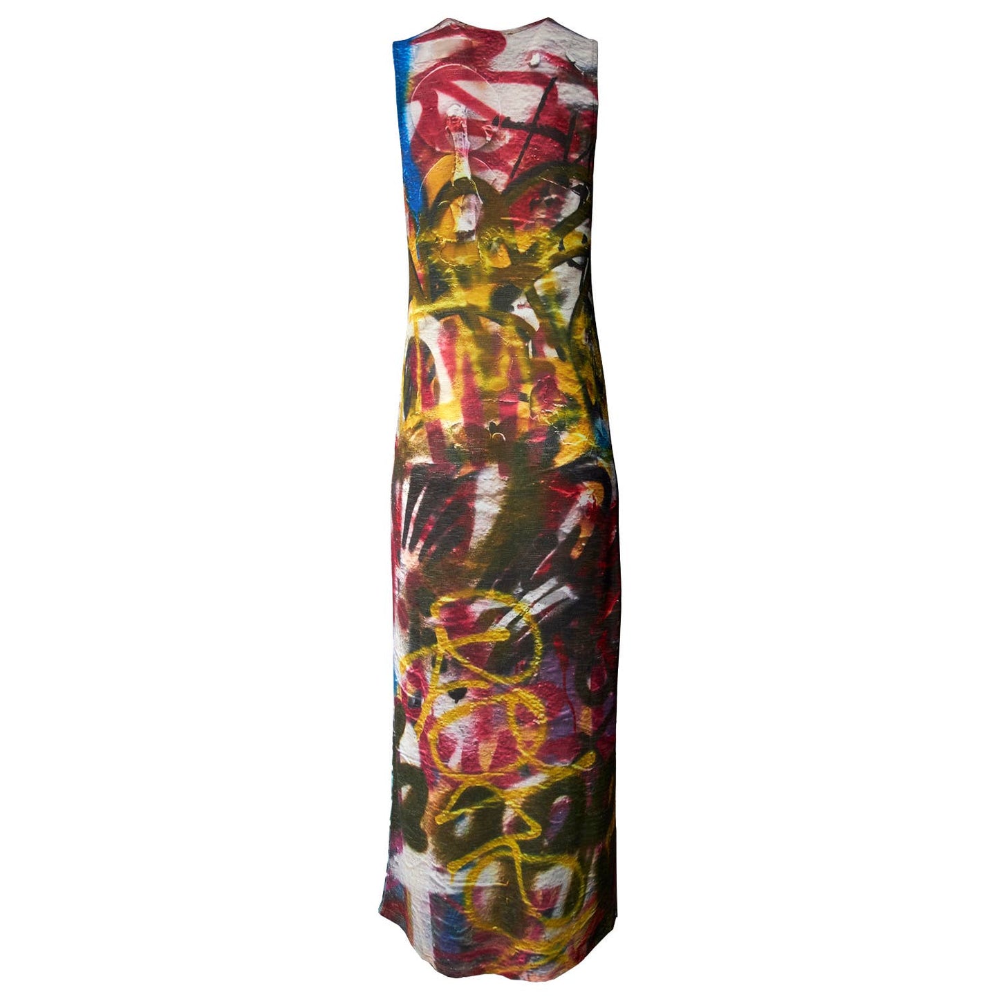 Graffiti Print Maxi Dress: S
