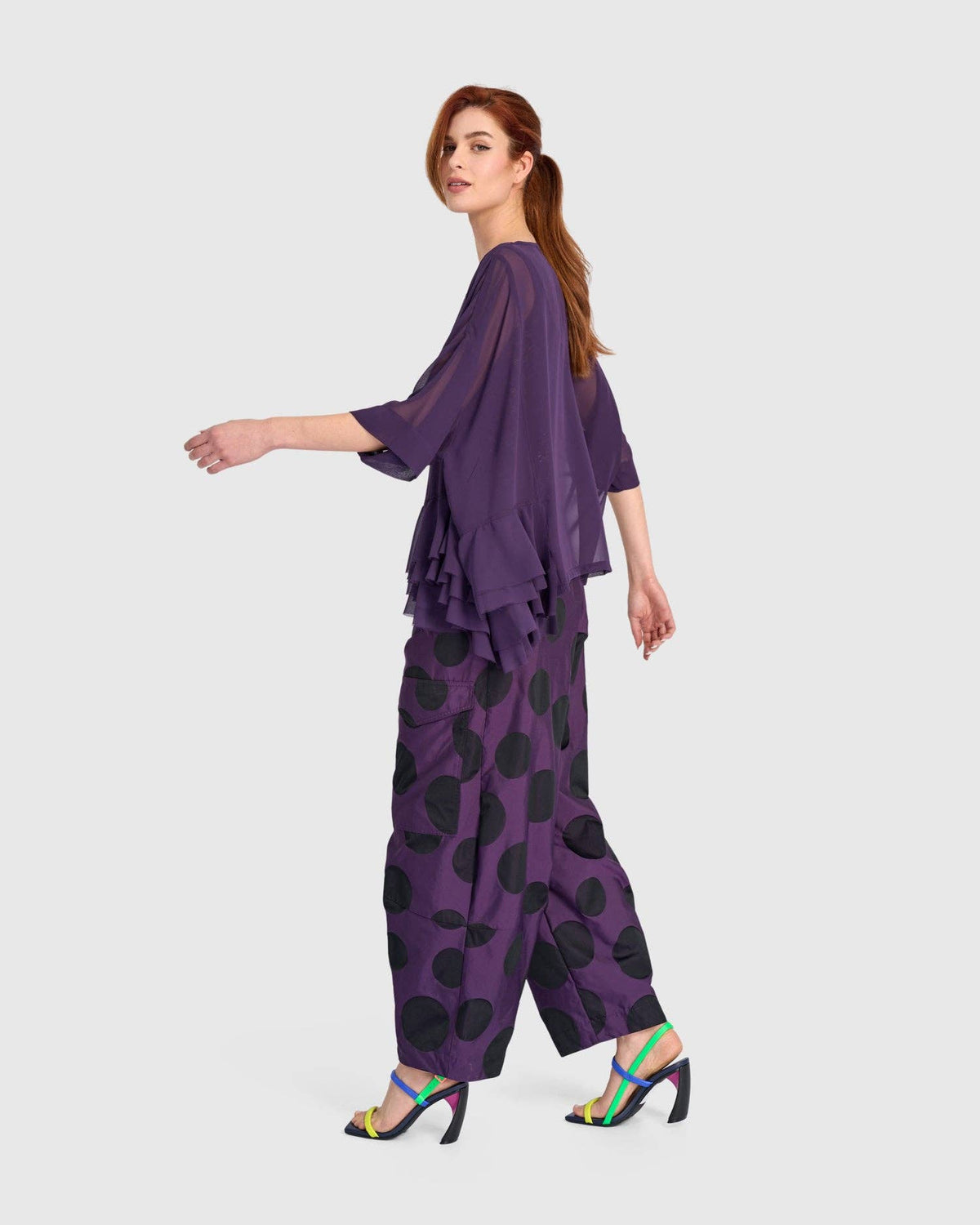 Tyrian Barrel Pants, Plum: Violet / 2 (US 8-10)