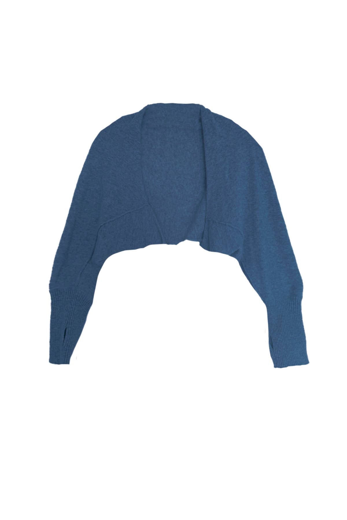Washable Cashmere Ballerina Shrug Sweater: Black / S/M