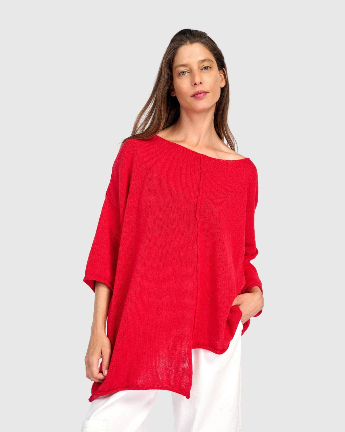 Attic Loose Sweater, Red: Red / ONE SIZE