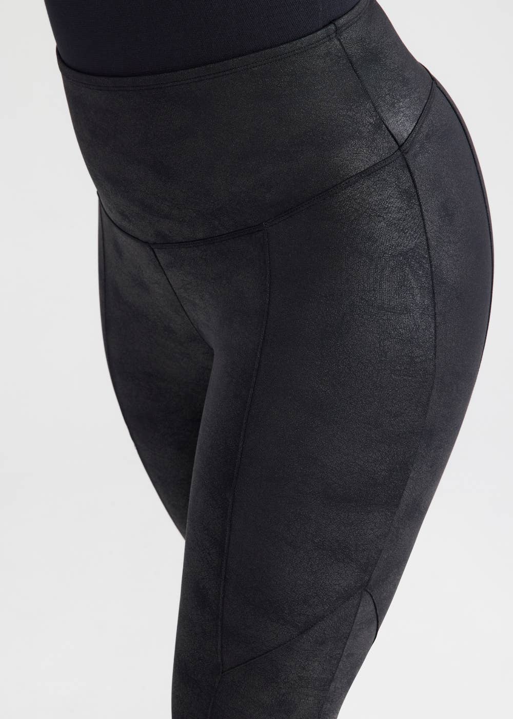 Stretch and Shine Faux Leather Shaping Legging - Yummie