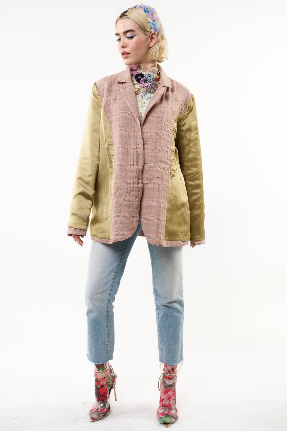 Sudden Sensation Blazer | Pink Jacket | Embroidered Jacket: Pink Ash / S
