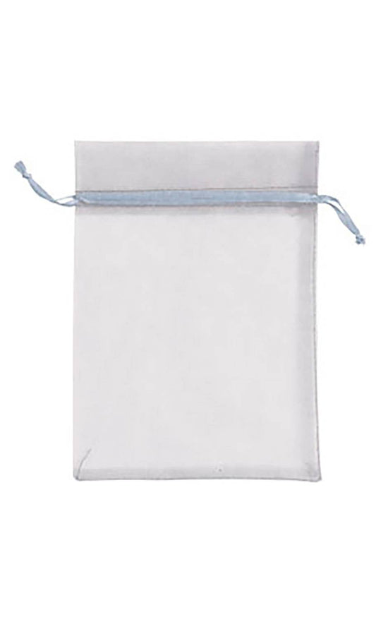 Organza Drawstring Pouch: Silver / Pack of 10 / 5" x 7"