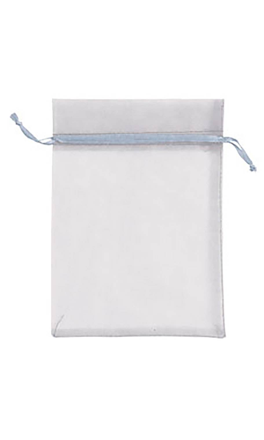 Organza Drawstring Pouch: Silver / Pack of 10 / 3" x 4"