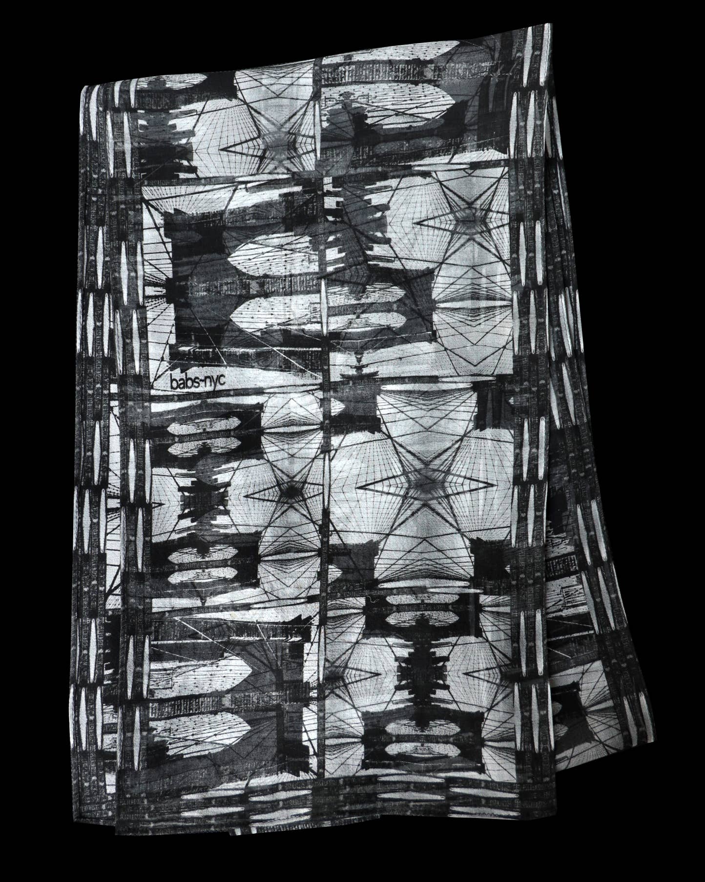 Babs Brooklyn Bridge Print Silk Georgette Scarf