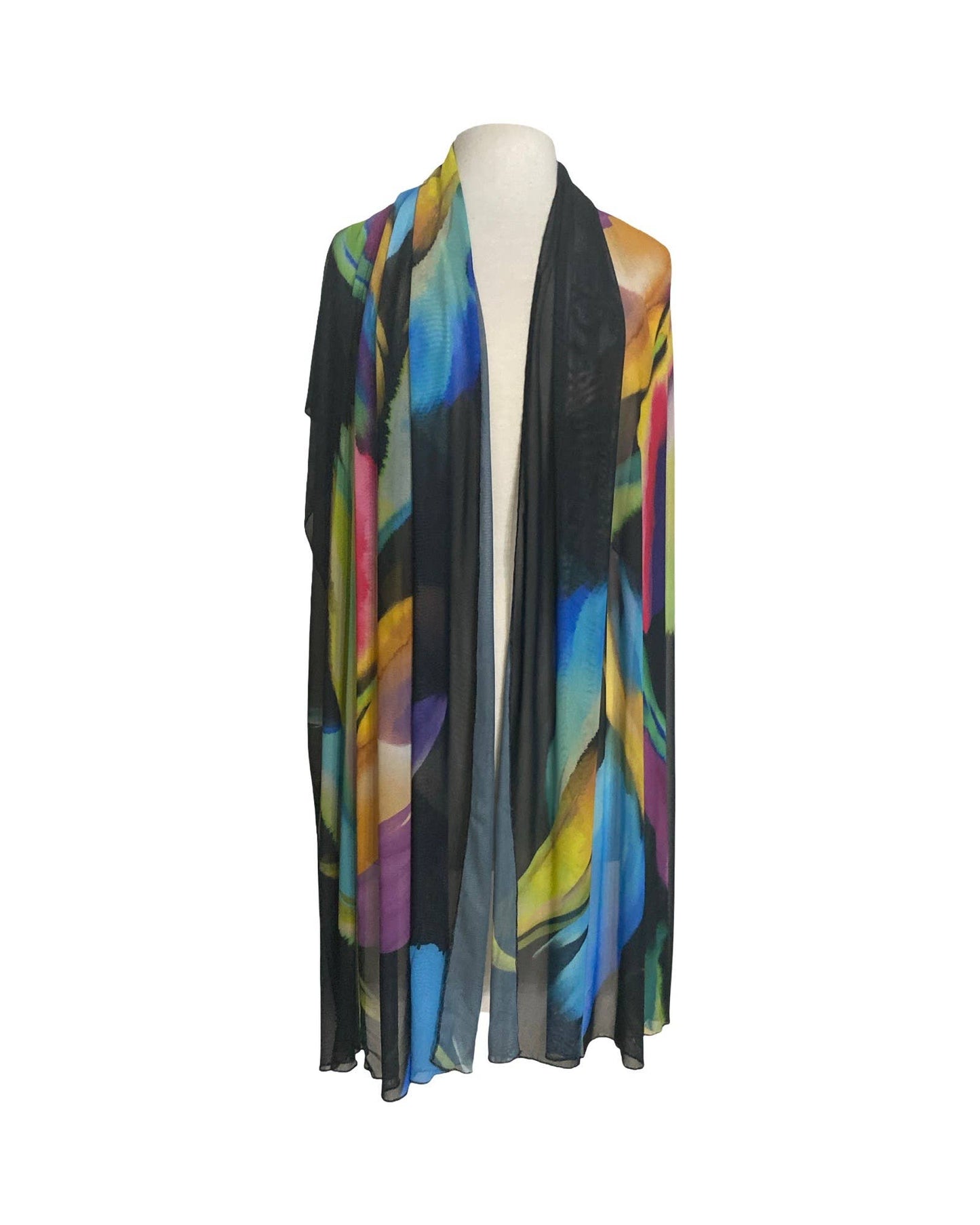 GLORY Long & Wide Print Mesh Shawl Stole Wrap - Elana Kattan
