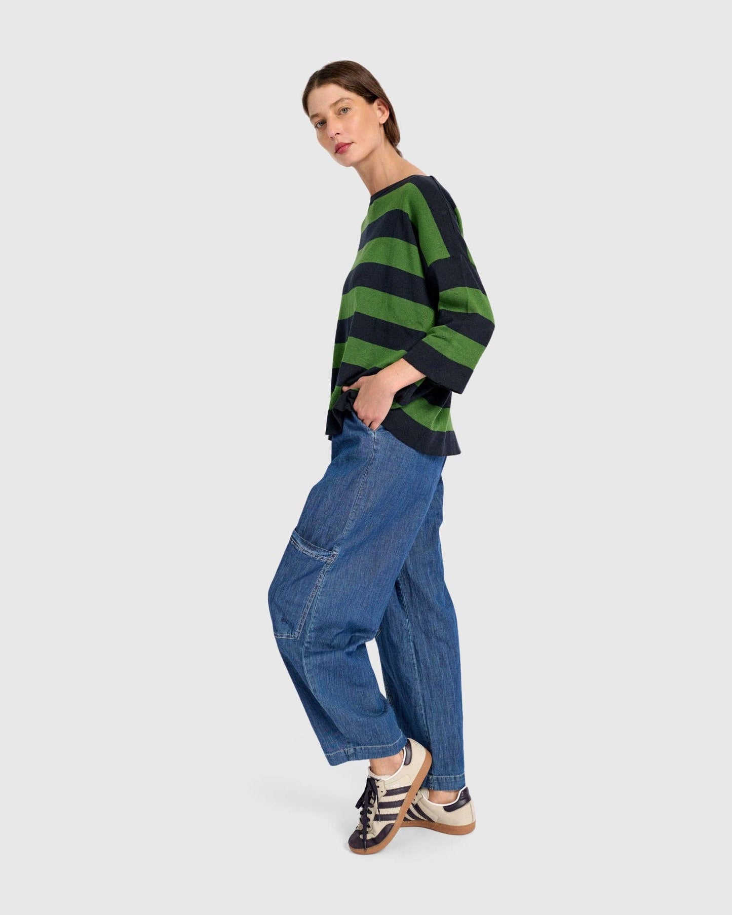 Twiggy Sweater, Clover/Navy: Green / ONE SIZE